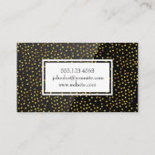 黄金の斑点 |黒の高光沢 名刺 (裏面)
