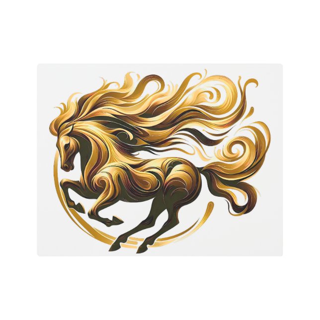 黄金の旋風 – 王馬の動き メタルプリント (正面)