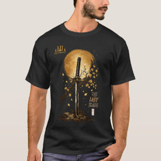 黄金の日本刀と満月 - ラストブレイド Tシャツ