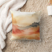 黄金の日没の水彩枕 クッション (ブランケット)
