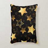 黄金の星とシームレスなパターン アクセントクッション (正面(垂直))