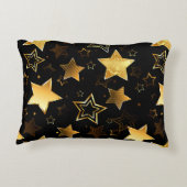 黄金の星とシームレスなパターン アクセントクッション (裏面)