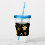 黄金の星とシームレスなパターン アクリルタンブラー (裏面)