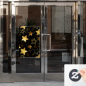 黄金の星とシームレスなパターン ウィンドウサイン (オフィスドア)