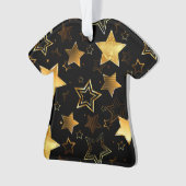 黄金の星とシームレスなパターン オーナメント (正面)