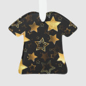 黄金の星とシームレスなパターン オーナメント (裏面)