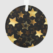 黄金の星とシームレスなパターン オーナメント (裏面)