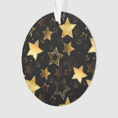 黄金の星とシームレスなパターン オーナメント (正面)