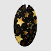 黄金の星とシームレスなパターン オーナメント (正面)