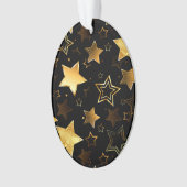 黄金の星とシームレスなパターン オーナメント (正面)