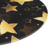 黄金の星とシームレスなパターン カッティングボード (角)