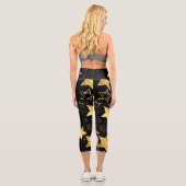 黄金の星とシームレスなパターン カプリレギンス (裏面)