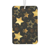 黄金の星とシームレスなパターン カーエアーフレッシュナー (裏面)