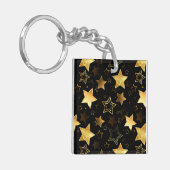 黄金の星とシームレスなパターン キーホルダー (正面左)