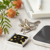 黄金の星とシームレスなパターン キーホルダー (側面)