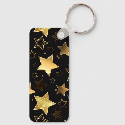 黄金の星とシームレスなパターン キーホルダー (裏面)