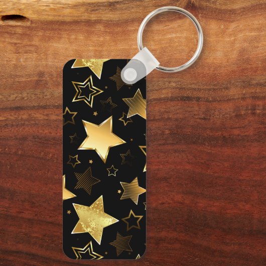 黄金の星とシームレスなパターン キーホルダー (裏面)