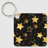 黄金の星とシームレスなパターン キーホルダー (正面)