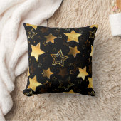 黄金の星とシームレスなパターン クッション (ブランケット)