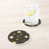 黄金の星とシームレスなパターン コースター (側面)