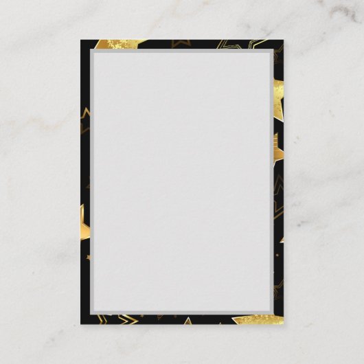 黄金の星とシームレスなパターン コーリングカード (裏面)