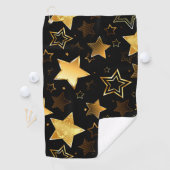 黄金の星とシームレスなパターン ゴルフタオル (インサイチュ)
