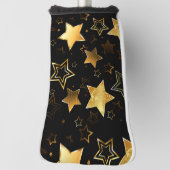 黄金の星とシームレスなパターン ゴルフヘッドカバー (回転90)