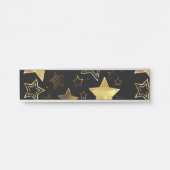 黄金の星とシームレスなパターン サインプレート (正面)