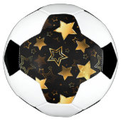 黄金の星とシームレスなパターン サッカーボール (回転)