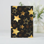 黄金の星とシームレスなパターン サンキューカード (スタンド正面)