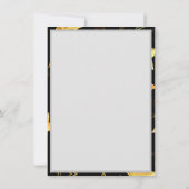 黄金の星とシームレスなパターン サンキューカード (裏面)