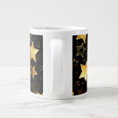 黄金の星とシームレスなパターン ジャンボコーヒーマグカップ (裏面)