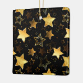 黄金の星とシームレスなパターン セラミックオーナメント (左)