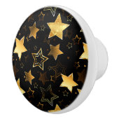 黄金の星とシームレスなパターン セラミックノブ (右)