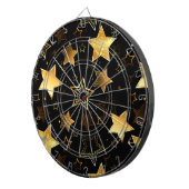 黄金の星とシームレスなパターン ダーツボード (正面右)