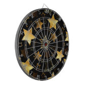黄金の星とシームレスなパターン ダーツボード (正面左)