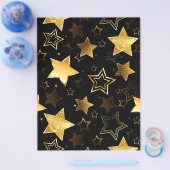 黄金の星とシームレスなパターン チラシ (シングル)