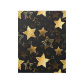 黄金の星とシームレスなパターン ノートパッド (回転)
