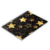 黄金の星とシームレスなパターン ノートブック (左側)