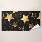 黄金の星とシームレスなパターン バスタオル (バスタオル)