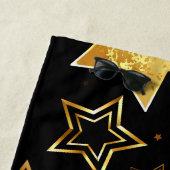 黄金の星とシームレスなパターン ビーチタオル (インサイチュ)