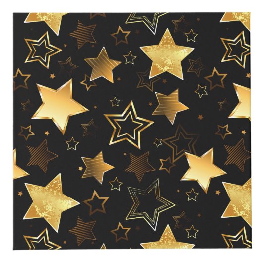 黄金の星とシームレスなパターン フォトキューブ (右)
