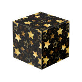 黄金の星とシームレスなパターン フォトキューブ (裏面アングル)