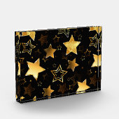 黄金の星とシームレスなパターン フォトブロック (左)