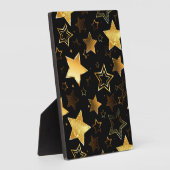 黄金の星とシームレスなパターン フォトプラーク (側面)