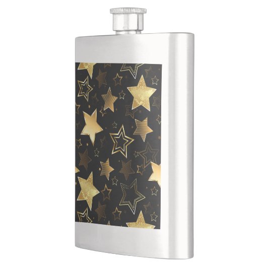 黄金の星とシームレスなパターン フラスク (左)