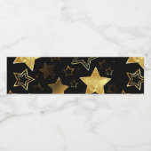 黄金の星とシームレスなパターン ペットボトルラベル (シングルラベル)