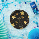 黄金の星とシームレスなパターン ペーパープレート (パーティー)