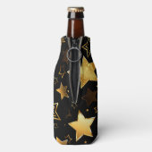 黄金の星とシームレスなパターン ボトルクーラー (ボトル裏面)