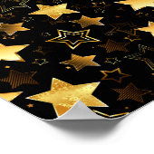 黄金の星とシームレスなパターン ポスター (角)
